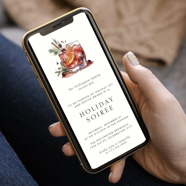 Convites Feriado Coquetel Moderno Festa de Natal Festivo (Criador carregado)