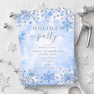 Convites Feriado da Companhia Elegante Blue Xmas Winter