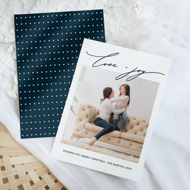 Convites Feriado de Amar e Alegria de Pontos Azuis Elegante (Criador carregado)