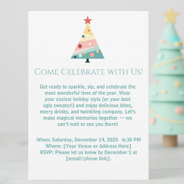 Convites Feriado de Árvore de Natal Moderno Whimsical
