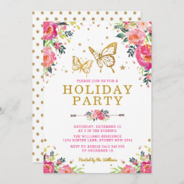 Convites Feriado de Borboleta Dourada de Aquarela