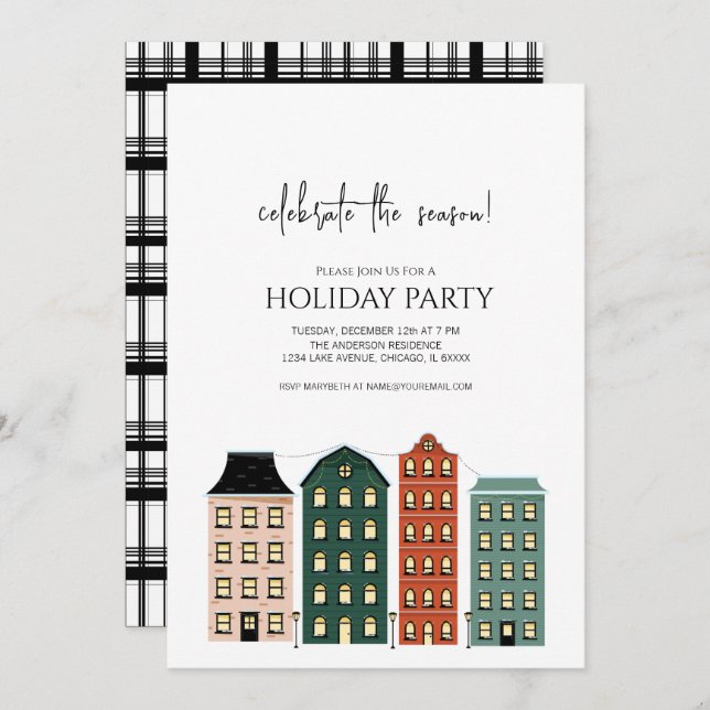 Convites Feriado de Cidade de Natal Moderno (Frente/Verso)