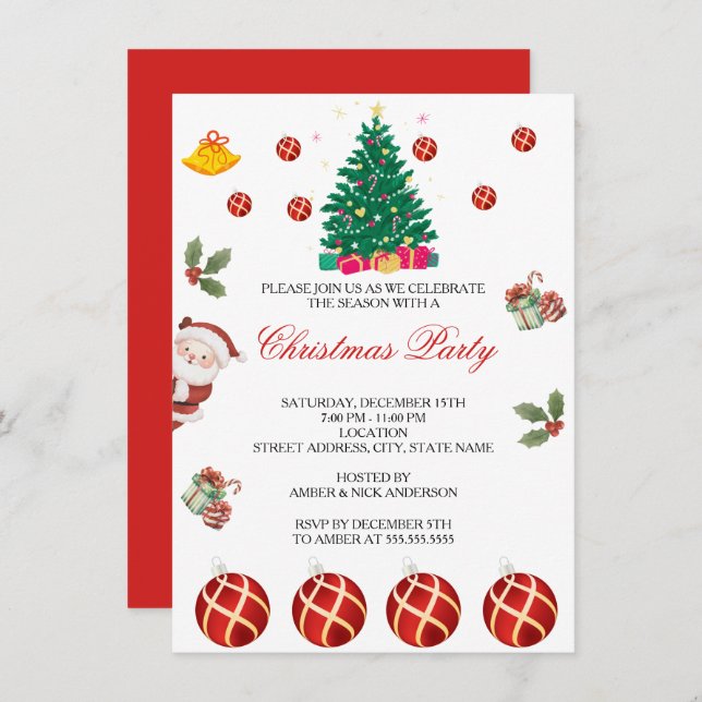 Convites Feriado de Natal (Frente/Verso)