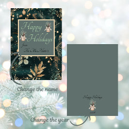 Convites Feriado de Natal Botânico Verde Elegante