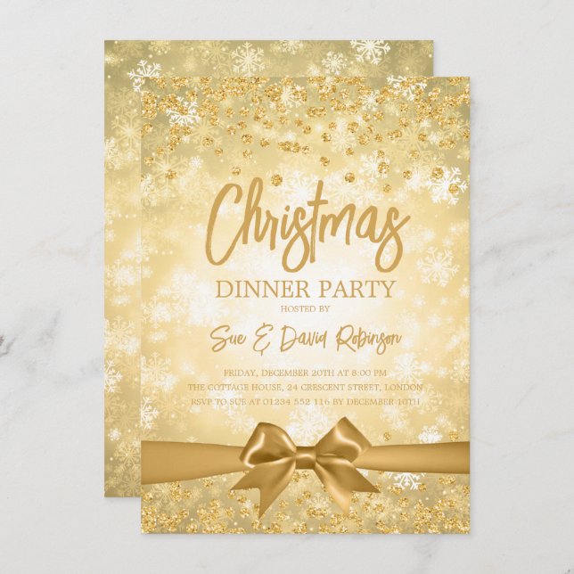 Convites Feriado de Natal da Faixa de Opções de Diamantes D (Frente/Verso)