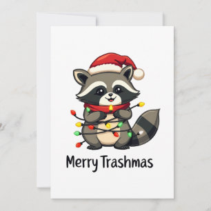 Convites Feriado de Natal da feliz Trashmas Funny Raccoon