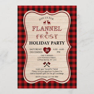 Convites Feriado de Natal de Lumberjack Flannel e Frost