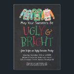 Convites Feriado de Natal do Chalkboard Ugly Bright<br><div class="desc">Convite para Festa de Férias de Natal do Chalkboard Ugly Bright</div>