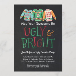 Convites Feriado de Natal do Chalkboard Ugly Bright