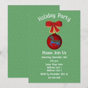 Convites Feriado de Natal do Ornament de Carousel Horse