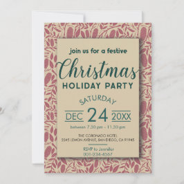 Convites Feriado de Natal do Retro Red Cozy Vibe