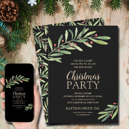 Convites Feriado de Natal Elegante Greenery