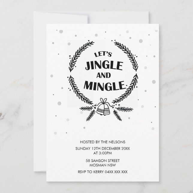 Convites Feriado de Natal em vamos Jingle e Mingle (Frente)