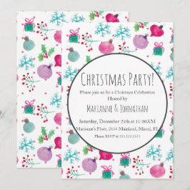 Convites Feriado de Natal em Watercolor