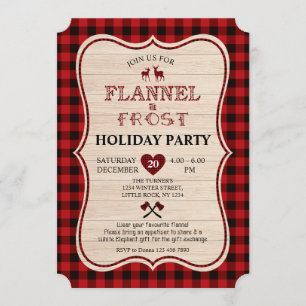 Convites Feriado de Natal Flannel e Frost Lumberjack