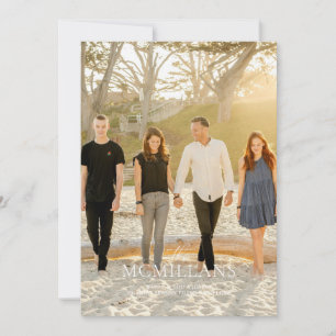 Convites Feriado de Natal Floral do Nome da Família Elegant