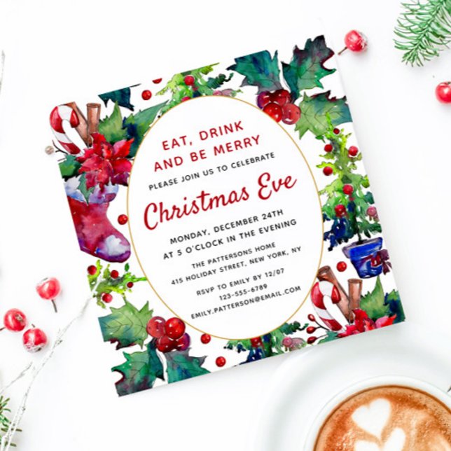 Convites Feriado de Natal | Janto da véspera de Natal (Criador carregado)