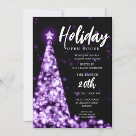 Convites Feriado de Natal MODERNO, Open House Purple