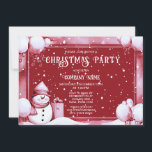 Convites Feriado de Natal Red Snowman Snowy<br><div class="desc">Bonito Red Snowman Snowy Festa de Natal Convite de Férias</div>