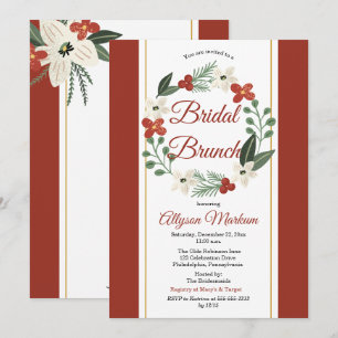 Convites Feriado de Natal, Wreath Bridal Brunch