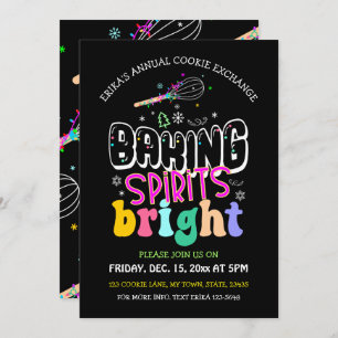 Convites Feriado de Troca de Biscoitos Brilhantes com Espír