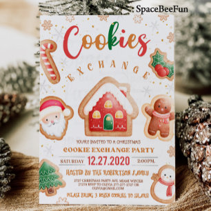 Convites Feriado de troca de cookies de Natal