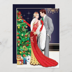 Convites feriado do art deco retro