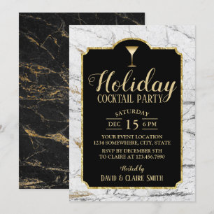 Convites Feriado do Cocktail Marble Moderno