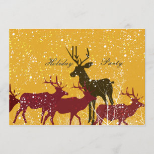 Convites Feriado dourado da natureza animal da neve