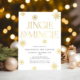 Convites Feriado Dourado de Neve Branco Jingle & Mingle