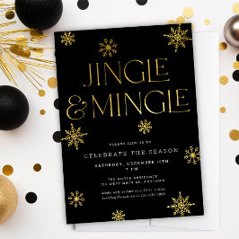 Convites Feriado Dourado de Neves Jingle & Mingle Black