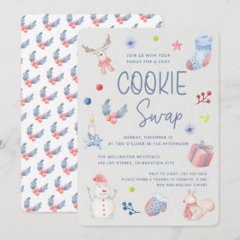 Convites Feriado Feriado Fresco Aquarela Swap de Biscoito d