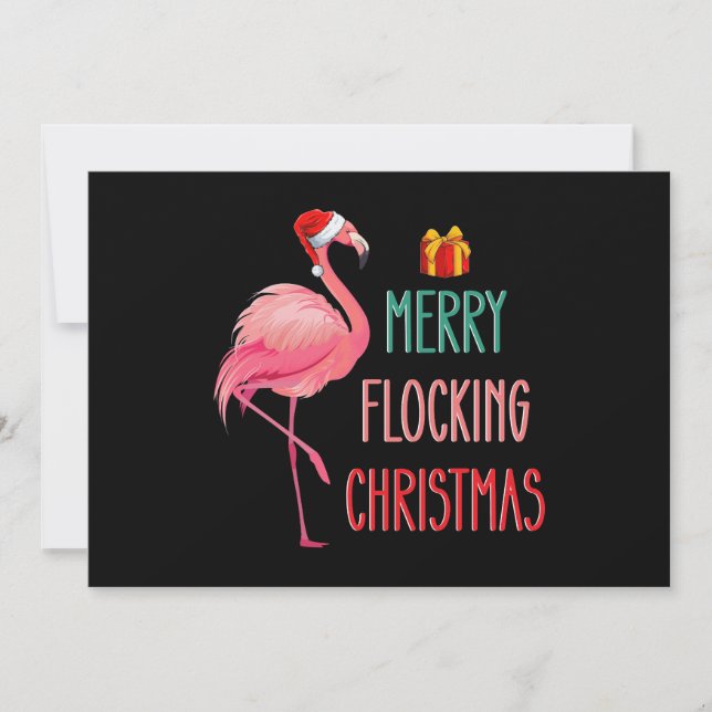 Convites Feriado Flamingo Engraçado pela feliz de Natal (Frente)