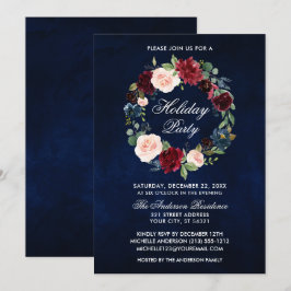 Convites Feriado Floral de Feriado de Feriado de Wreath Ele