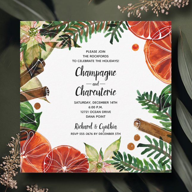 Convites Feriado Floral de Natal Elegante (Criador carregado)