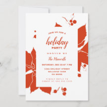 Feriado Gráfico Vermelho de Poinsettia