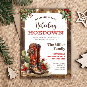 Convites Feriado Hoedown Festa de Natal Ocidental Cowboy