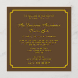 Convites Feriado incorporado do quadro quadrado marrom