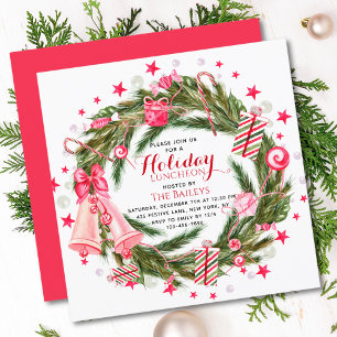 Convites Feriado Luncheon Elegante Frota de Natal
