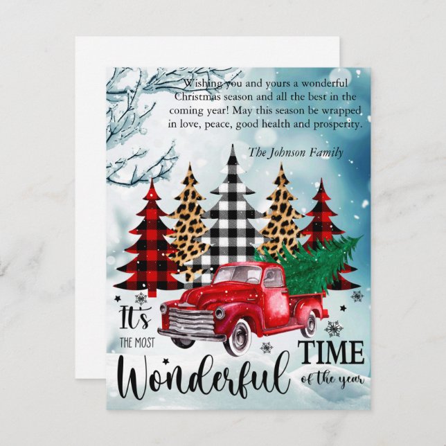 Convites Feriado Maravilhoso da Vintage Truck (Frente/Verso)