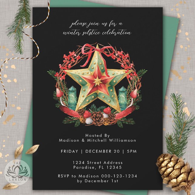 Convites Feriado nas Estrelas do Férias do inverno Solstíci (Criador carregado)