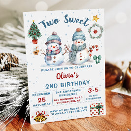 Convites Feriado Natal Snowman Dois segundo aniversário Doc