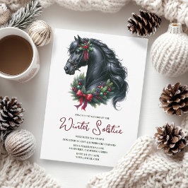 Convites Feriado Pagan Holly Yule Horse de inverno