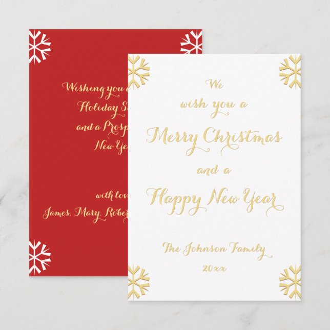 Convites Feriado Personalizado de Anos novos de Natal (Frente/Verso)