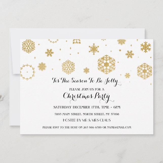 Convites Feriados de Natal para neve branca convidam (Frente)