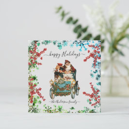 Convites Feriados Felizes Personalizados - Rustic Vintage E