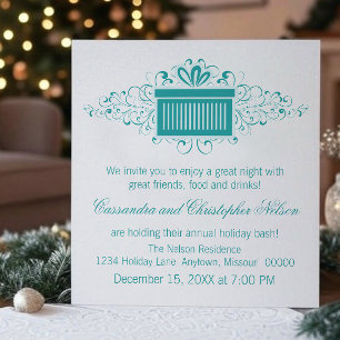 Convites Feriados Nadam Festa de Natal, Teal