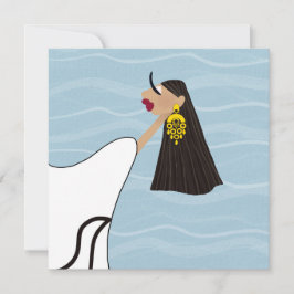 Convites Férias Chic na Grécia Ilustração de Moda Art Card