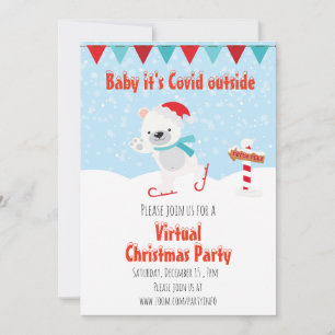 Convites Férias de Natal Bebê Virtual é Covid Lá Fora