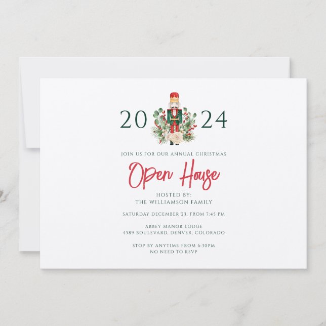 Convites Férias de Natal Festa Aberta de Noz-Cracker (Frente)